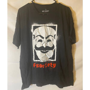 Mr Robot FSociety Mens Geekbox exclusive Mens Tshirt Size XL Black short sleeve